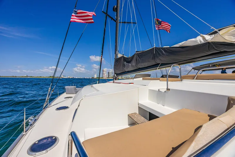 Slide: The Image of 2015 Fountaine Pajot Sanya 57 sailing on blue ocean under clear sky. - 40