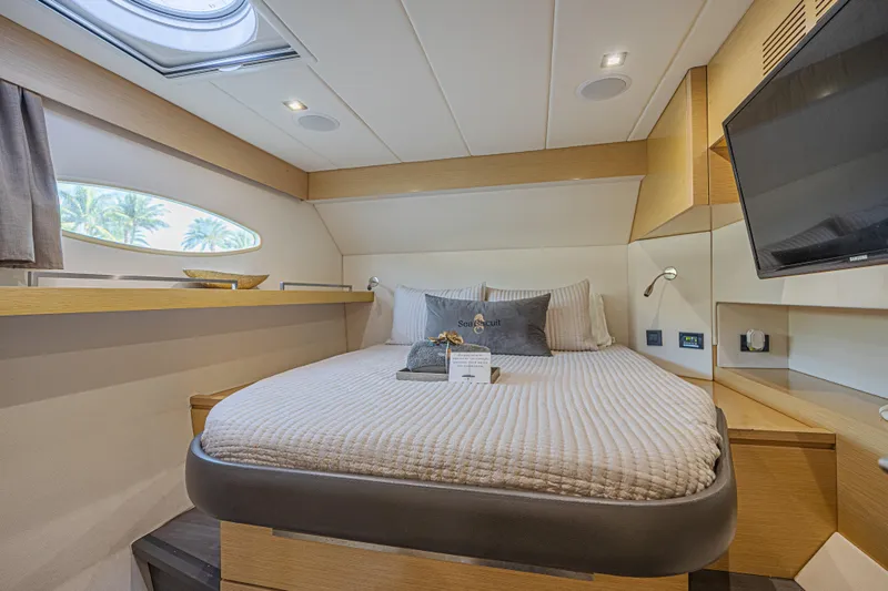 Slide: The Image of Luxurious cabin interior of 2015 Fountaine Pajot Sanya 57 yacht with modern amenities. - 27