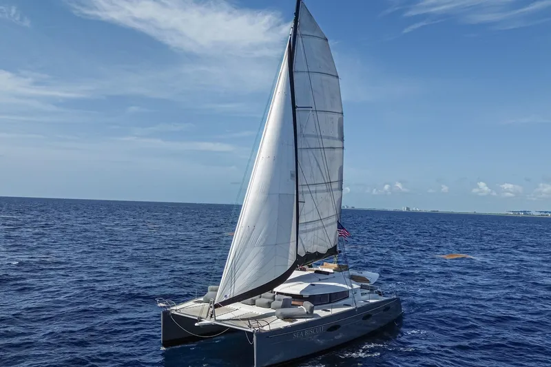 Slide: The Image of 2015 Fountaine Pajot Sanya 57 sailing on open ocean under clear blue skies. - 46