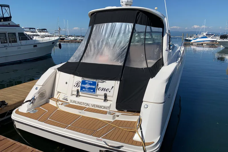 Slide: The Image of 2011 Sea Ray Sundancer 370 docked in Burlington, Vermont marina. - 16