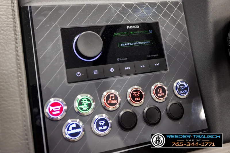 Slide: The Image of Control panel of 2024 Avalon CAT VRB with Bluetooth and illuminated buttons. - 35