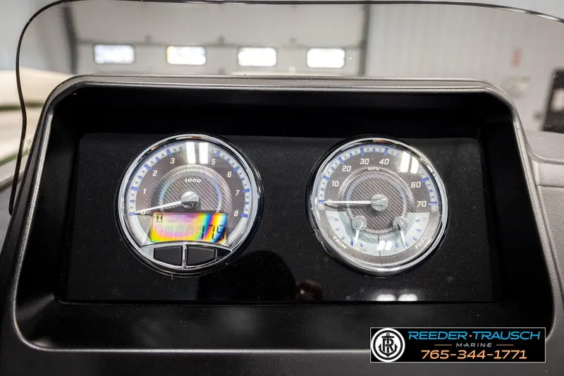 Slide: The Image of Dashboard of 2024 Avalon CAT VRB with speedometer and tachometer gauges. - 37