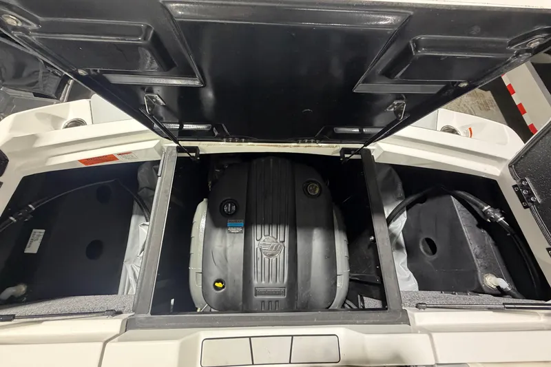 Slide: The Image of Engine compartment of 2022 Malibu Wakesetter 23 LSV boat, showcasing internal components. - 20