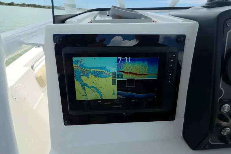 Slide: The Image of Garmin navigation display on 2017 Sea Fox 226 Commander boat dashboard. - 24
