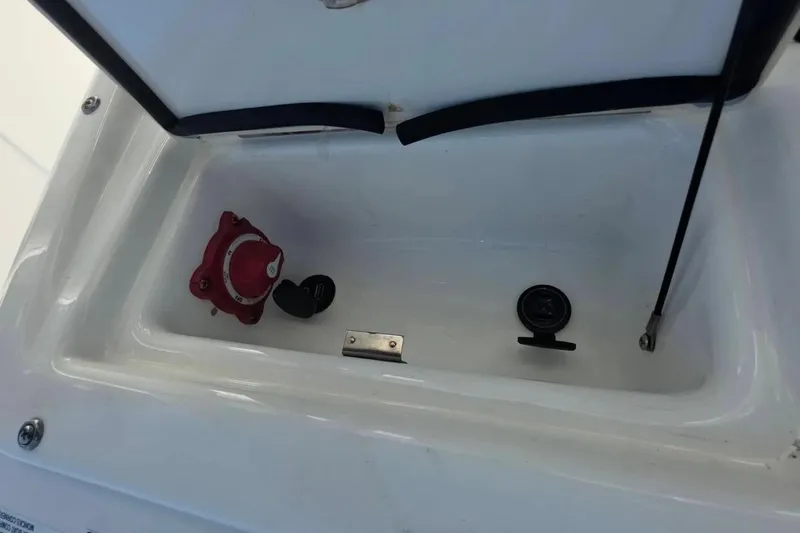 Slide: The Image of 2017 Sea Fox 226 Commander boat compartment with control switches and wiring. - 41