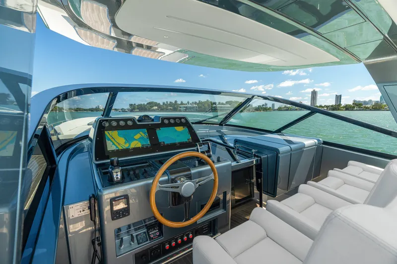 Slide: The Image of Luxurious 2024 CNM CONTINENTAL 54 SuperSport yacht cockpit with modern navigation system. - 32