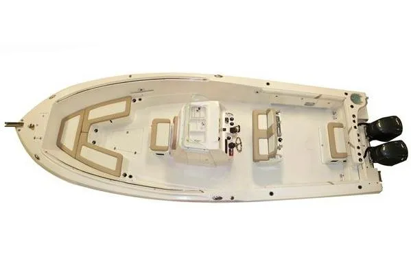 Slide: The Image of Manufacturer Provided Image: Top view of a 2012 Sailfish 3180 CC center console boat with twin engines. - 6
