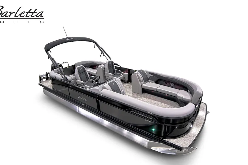 The Image of 2027 Barletta C24QC pontoon boat with sleek design and luxurious seating. - 1