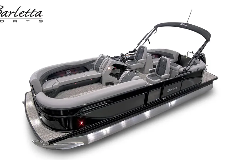 The Image of 2027 Barletta C24QC pontoon boat with sleek design and luxurious seating. - 1