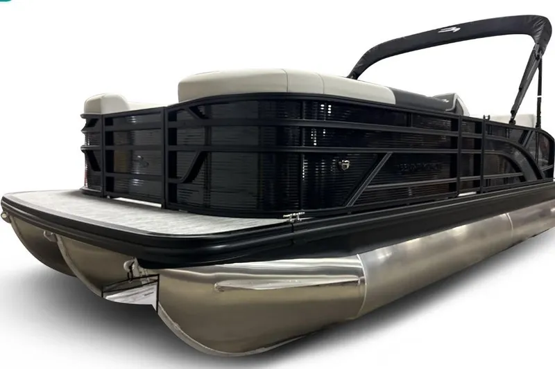 Slide: The Image of 2026 Bennington 22 S-One Swingback pontoon boat, sleek design with modern features. - 3