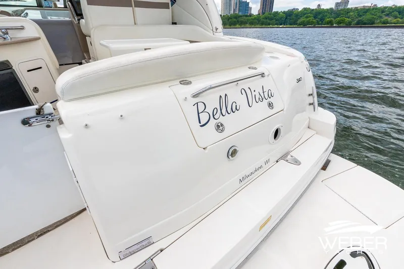 Slide: The Image of 2004 Sea Ray Sundancer 320 yacht named "Bella Vista" docked in Milwaukee, WI. - 22