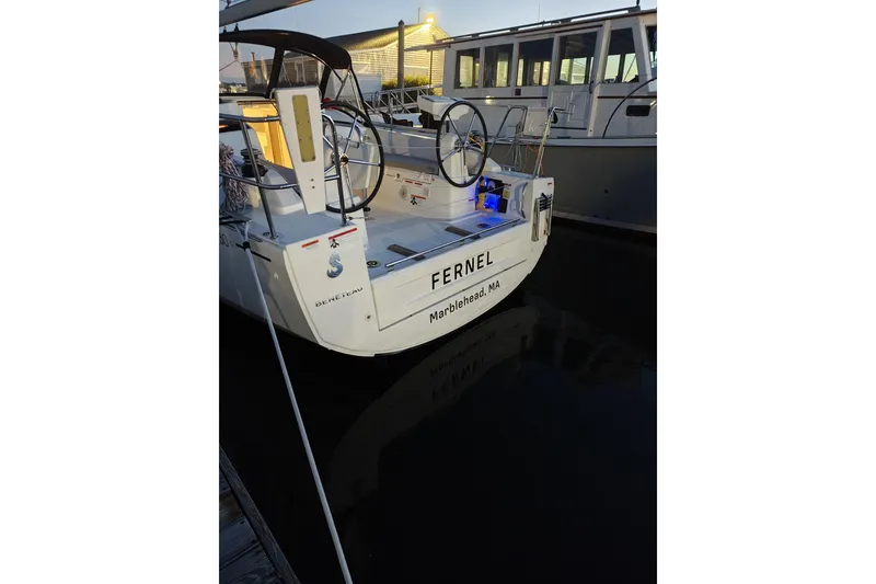 Slide: The Image of Beneteau Oceanis 30.1 sailboat docked, rear view, 2022 model, Marblehead, MA. - 1