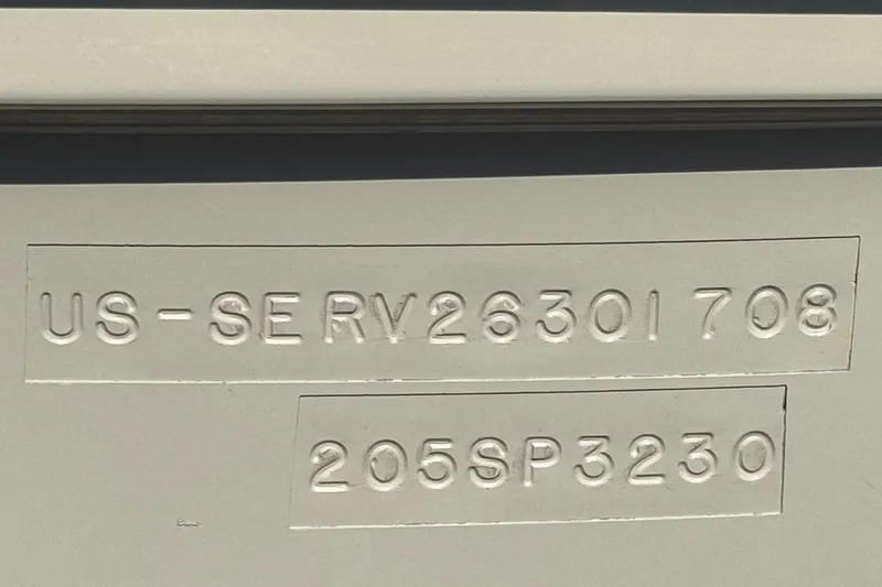 Slide: The Image of Hull identification number on a 2008 Sea Ray 205 Sport boat. - 32