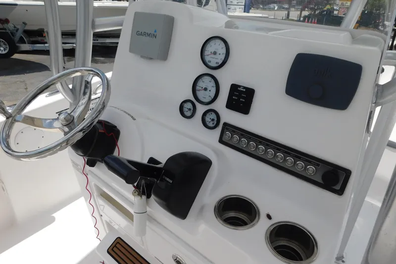 Slide: The Image of Control panel of 2017 Tidewater 198 CC Adventure boat with Garmin navigation system. - 3