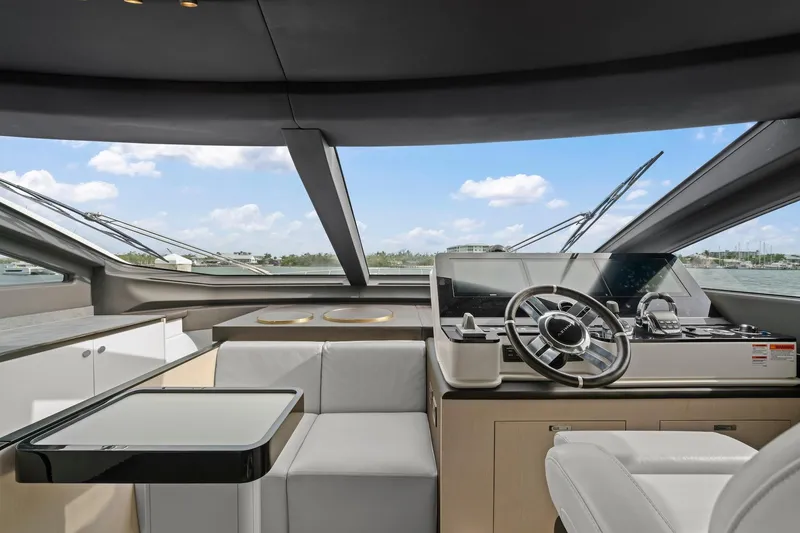 Slide: The Image of Luxurious interior of 2020 Azimut Fly 78 yacht with modern helm and seating area. - 58