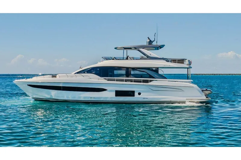 The Image of Luxury Azimut Fly 78 yacht from 2020 cruising on clear blue waters. - 0