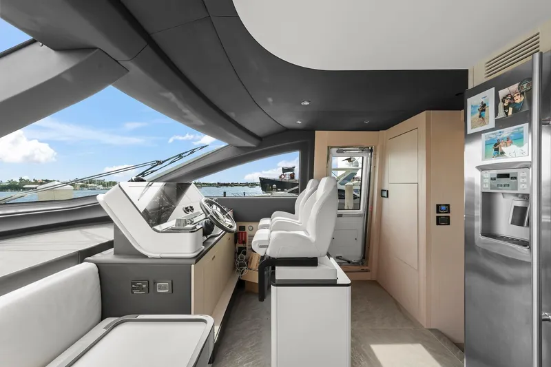 Slide: The Image of Luxurious interior of 2020 Azimut Fly 78 yacht with modern helm and seating. - 52