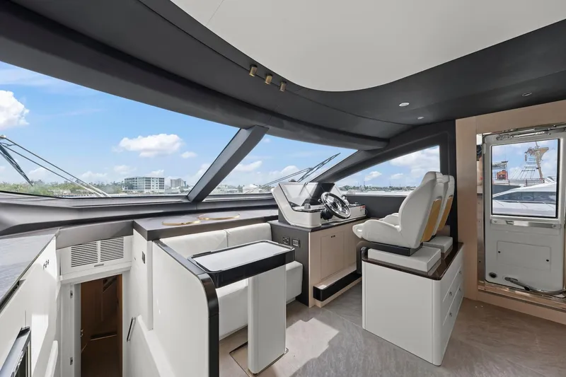 Slide: The Image of Luxurious interior of 2020 Azimut Fly 78 yacht with modern helm and seating. - 57