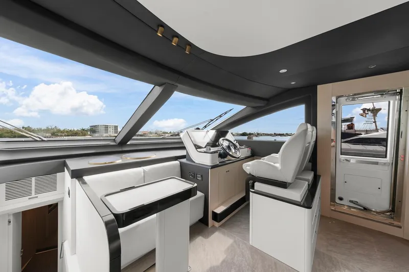 Slide: The Image of Luxurious interior of 2020 Azimut Fly 78 yacht with modern helm and seating. - 51