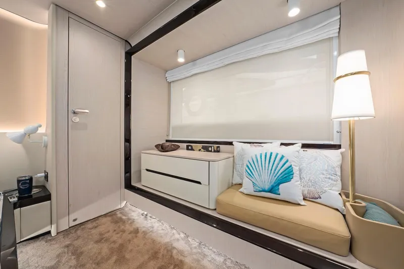 Slide: The Image of Luxurious interior of 2020 Azimut Fly 78 yacht with elegant seating and decor. - 83