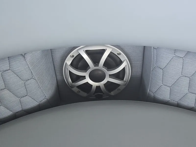 Slide: The Image of A speaker is integrated into the cushioned seating of a Sylvan G-3 SLZ boat. - 32