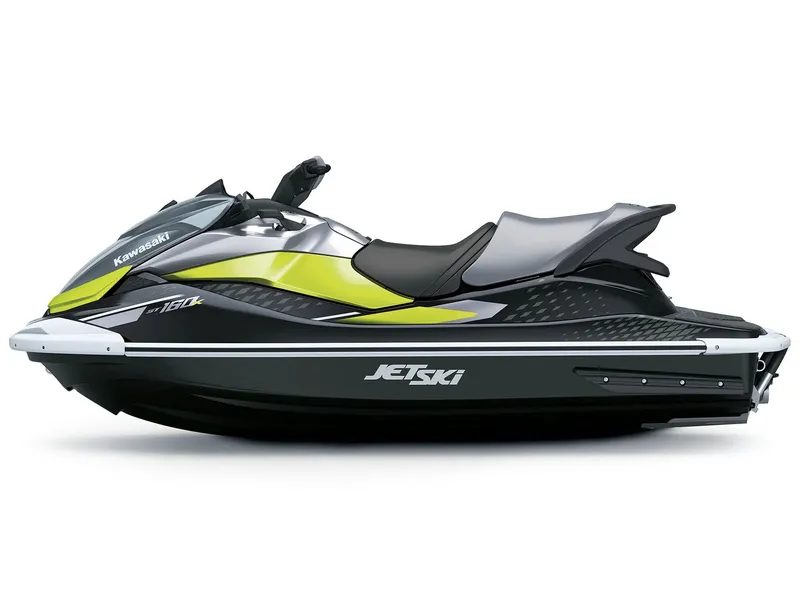Slide: The Image of A 2026 Kawasaki Jet Ski® ST® 160X in black and yellow with a sporty design. - 2