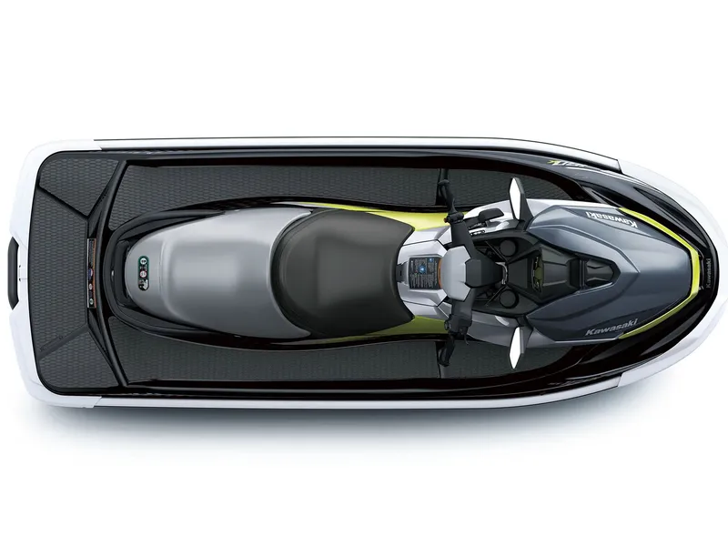 Slide: The Image of 2026 Kawasaki Jet Ski® ST® 160X in black and gray, featuring a sporty design and seating for two. - 5