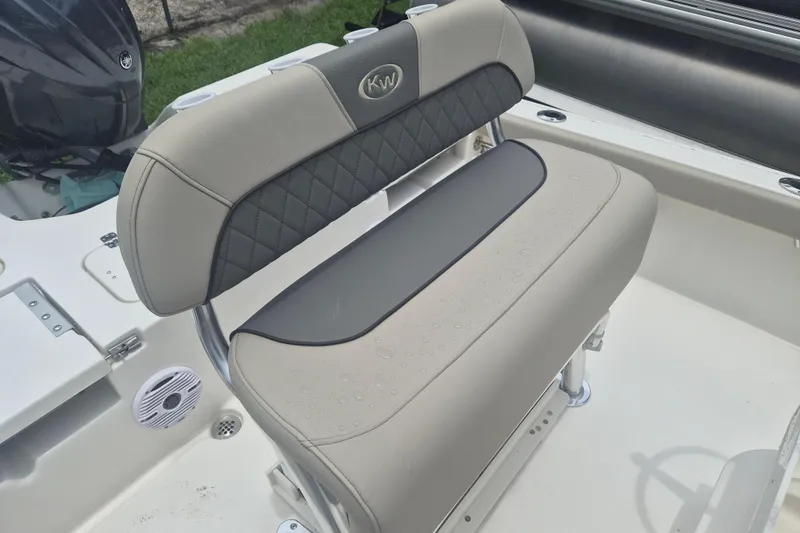 Slide: The Image of 2026 Key West 210 Bay Reef boat seat with sleek design and comfortable cushioning. - 11