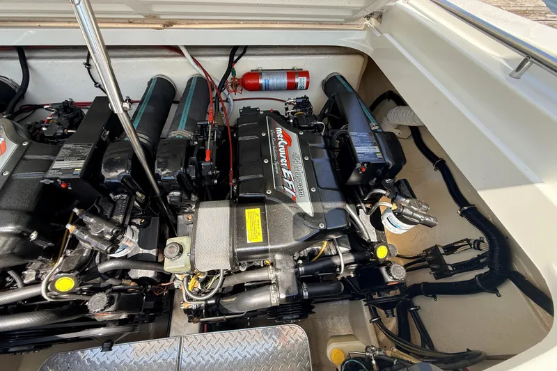 Slide: The Image of Engine compartment of a 1995 Formula 303 SR-1 boat with MerCruiser EFI engines. - 37