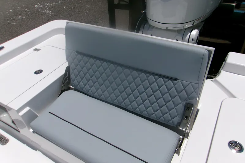 Slide: The Image of Luxurious seating on 2027 Sportsman Masters 247OE Bay Boat with quilted design. - 10