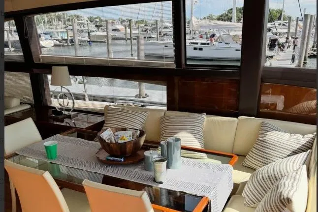 Slide: The Image of Luxurious interior of 2009 Princess 85 Motor Yacht with marina view. - 6