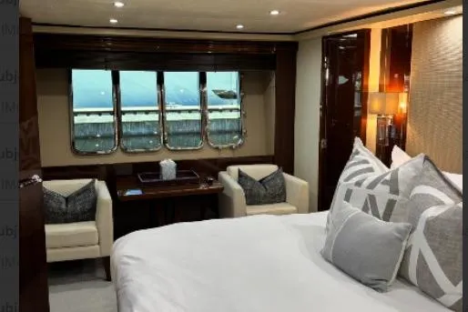 Slide: The Image of Luxurious cabin interior of 2009 Princess 85 Motor Yacht with elegant furnishings. - 9