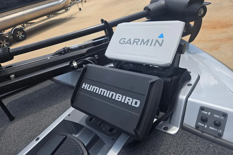Slide: The Image of 2023 Vexus AVX1980C boat with Garmin and Humminbird electronics on deck. - 8