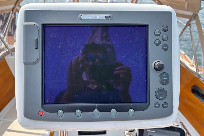 Slide: The Image of Raymarine E120 navigation display on 1974 Hinckley Bermuda 40 MKIII sailboat. - 19