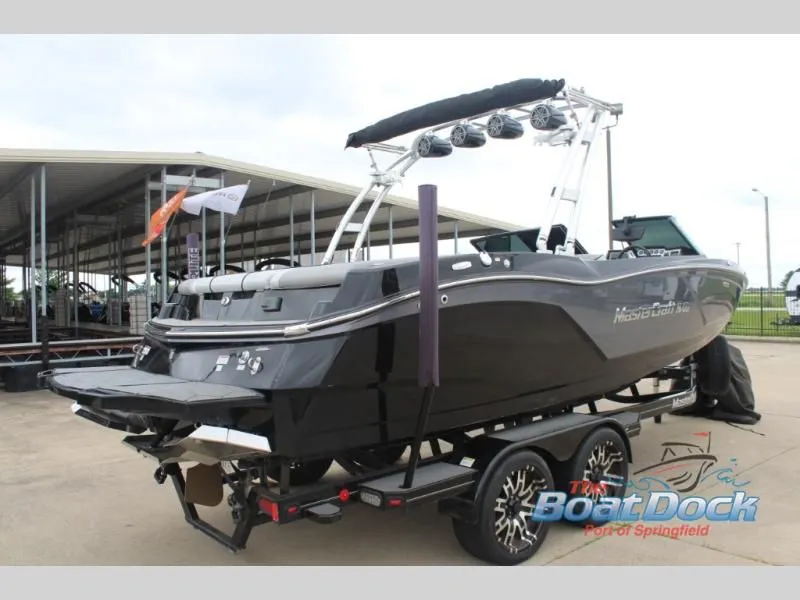 Slide: The Image of 2017 X Series NXT 22 boat on trailer, black, with tower and speakers. - 8
