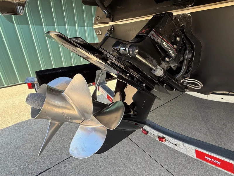Slide: The Image of Close-up of a boat propeller and drive system on a trailer. - 7