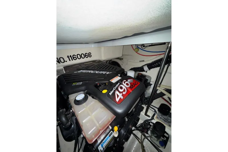 Slide: The Image of Engine compartment of a 2004 Formula 34 Performance Cruiser with MerCruiser 496 MAG engine. - 37