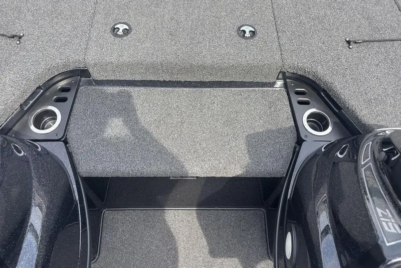Slide: The Image of 2018 Nitro Z19 Pro boat deck with cup holders and textured flooring. - 12