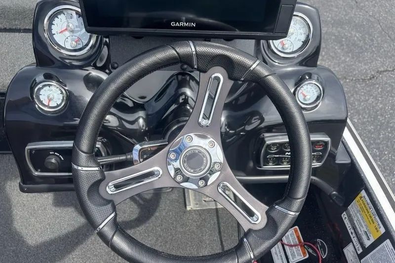 Slide: The Image of Steering wheel and dashboard of 2018 Nitro Z19 Pro boat with Garmin display. - 20