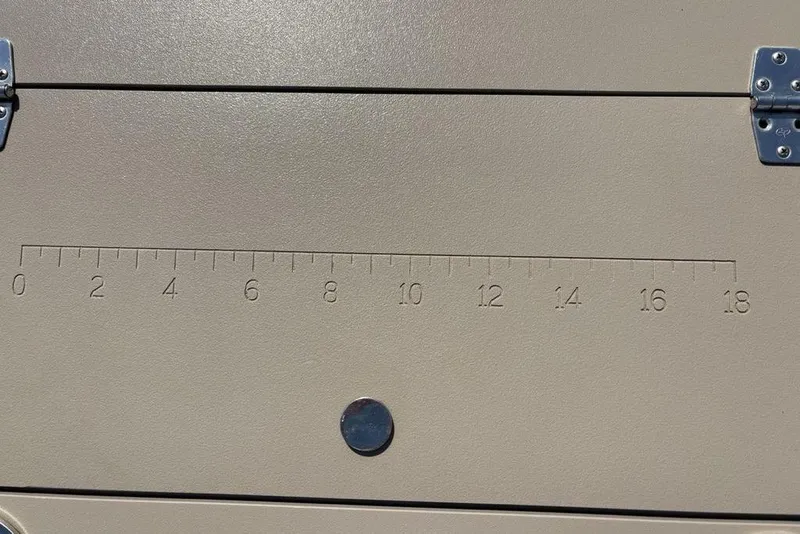 Slide: The Image of Ruler engraved on SunChaser 8525 boat surface, 2016 model, with metal hinges. - 16
