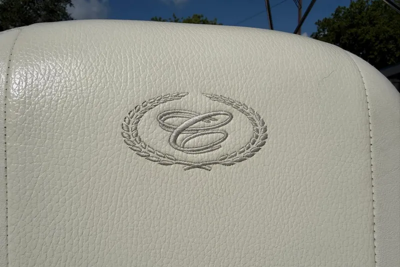 Slide: The Image of White leather seat with embroidered Cobalt logo, 2007 Cobalt 212 boat. - 52