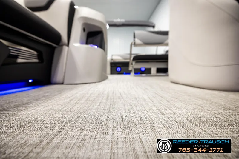 Slide: The Image of Luxurious interior of 2026 Avalon LSZ ENT boat with modern seating and ambient lighting. - 53