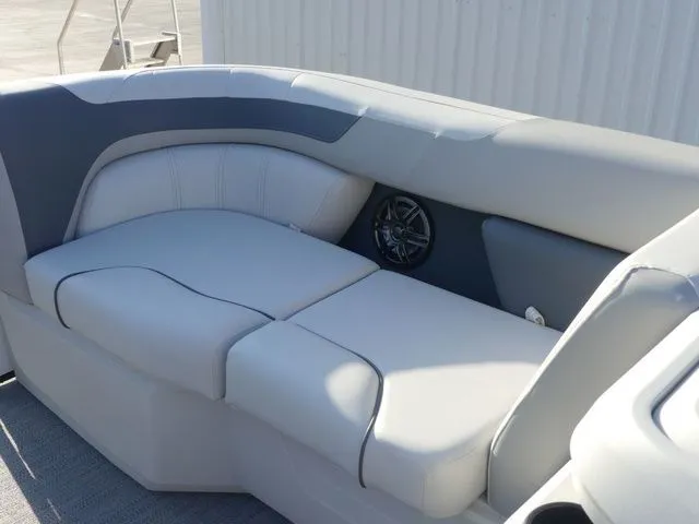 Slide: The Image of The image shows an elegant, cushioned seating area on a boat. - 33