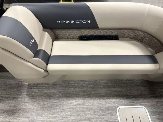 Slide: The Image of The image shows a beige and gray bench seat with "Bennington" logo. - 17