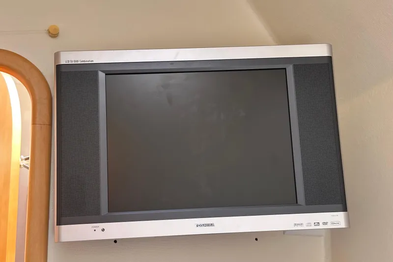 Slide: The Image of Wall-mounted Toshiba LCD TV with built-in DVD player on a Baltec Engineering Visiona Catamaran. - 62