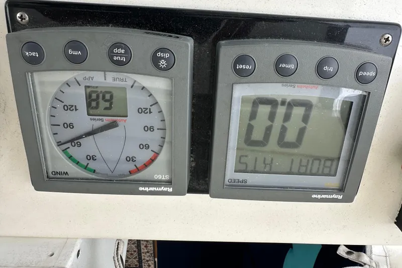 Slide: The Image of Digital navigation instruments on a 1999 Baltec Engineering Visiona Catamaran. - 42