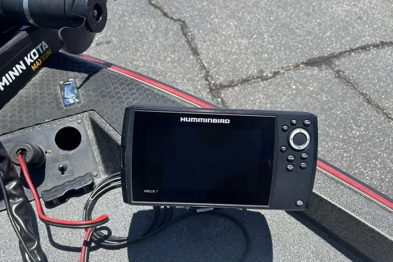 Slide: The Image of Fishfinder on a 1996 Javelin 369 SDC boat with Minn Kota trolling motor. - 5