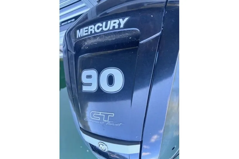 Slide: The Image of Mercury 90 Command Thrust outboard motor on 2020 Sun Tracker Fishin' Barge 20 DLX. - 7