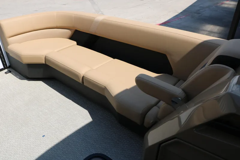 Slide: The Image of Luxurious seating on 2026 Evotti 725QL boat, featuring beige upholstery and modern design. - 57