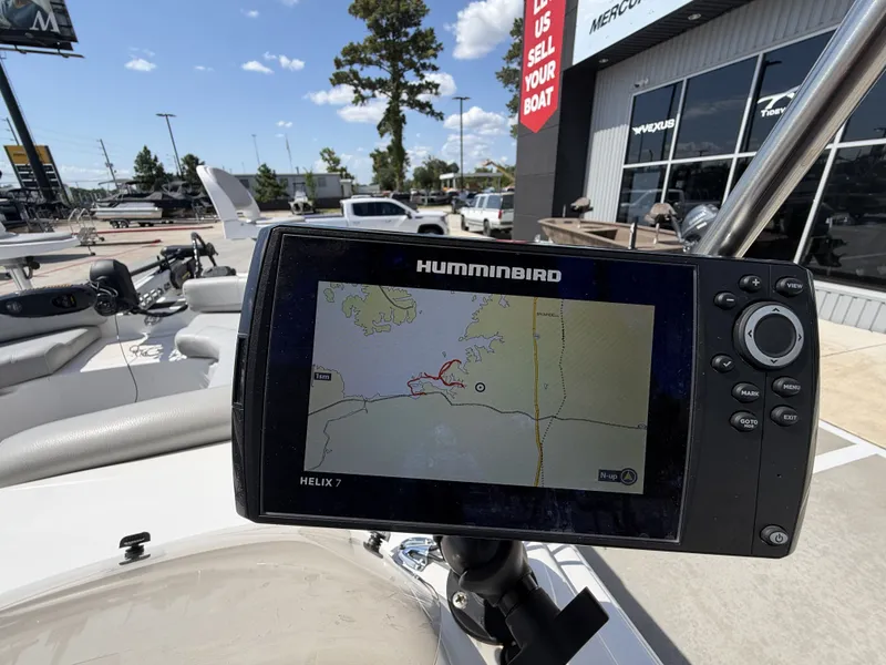 Slide: The Image of A Humminbird Helix 7 navigation system on a 2018 Hurricane 201 SS boat. - 17